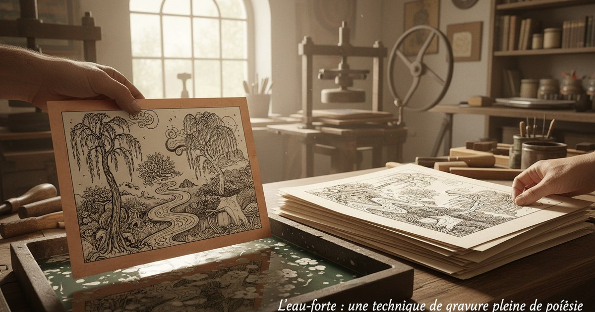 L&rsquo;eau-forte : une technique de gravure pleine de poésie